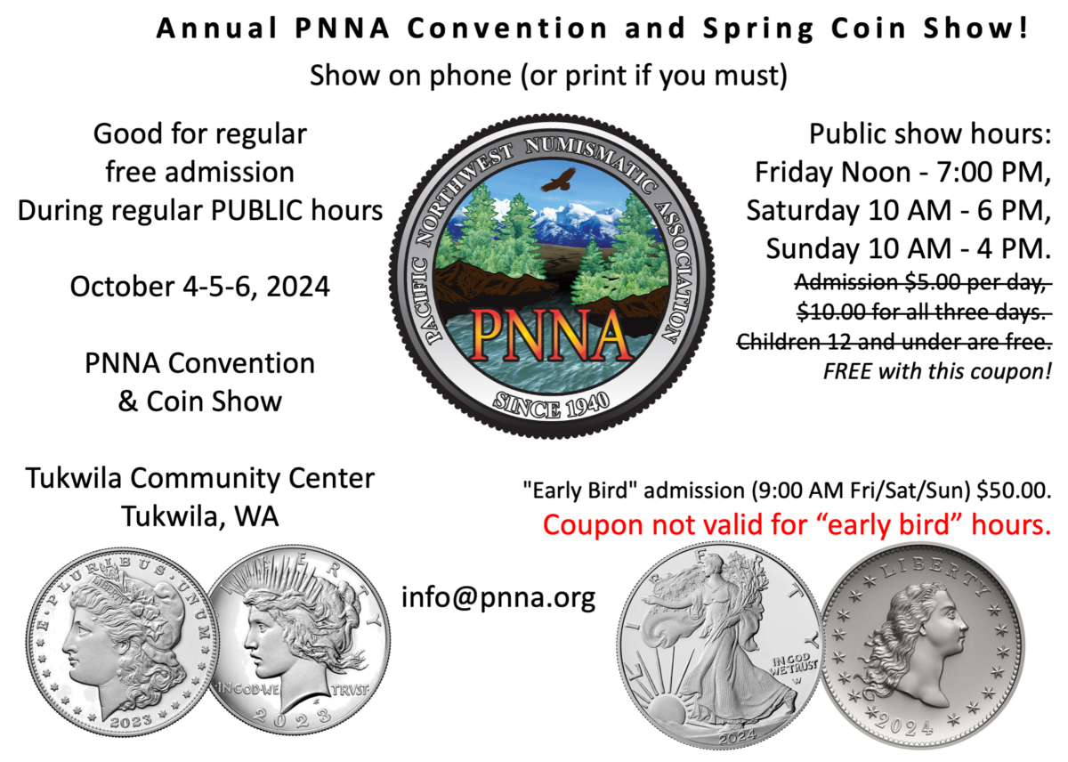 Fall 2024 PNNA Coin Show Facebook ad