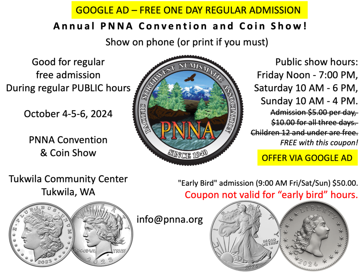 Fall 2024 PNNA Coin Show Google ad